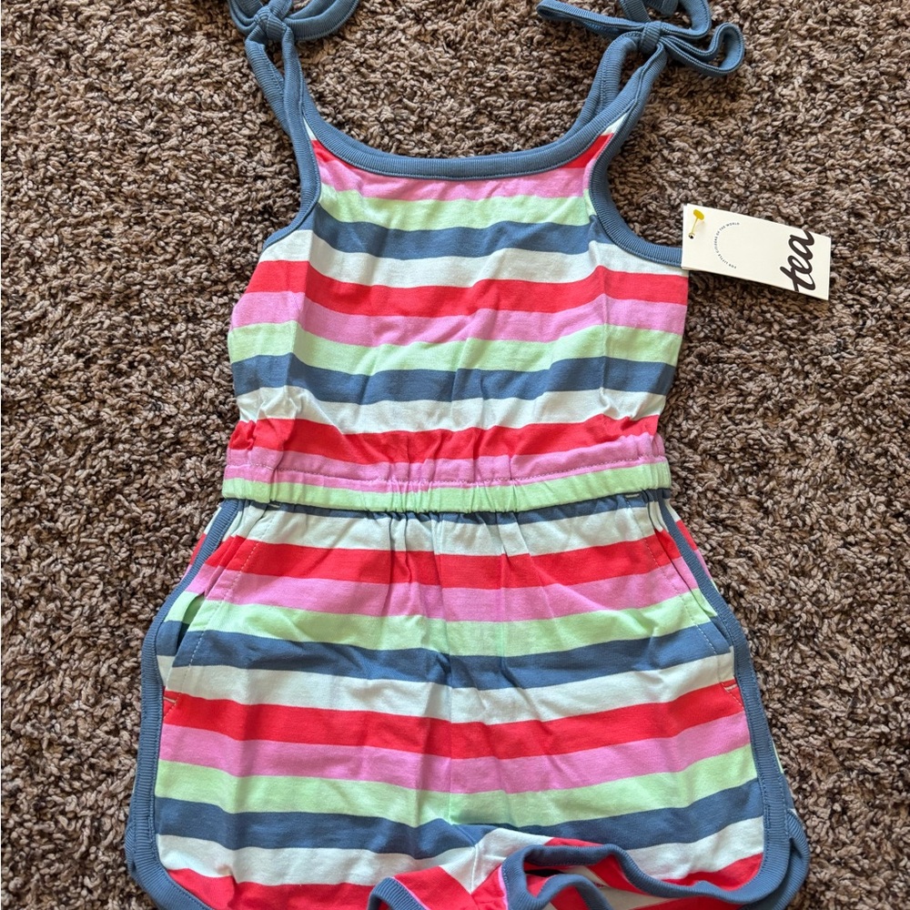 Tea Collection Multicolor Striped Kids Romper